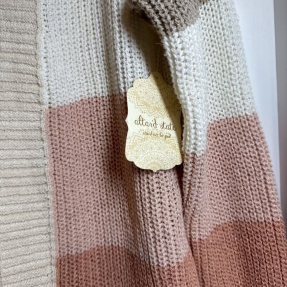 Altar'd State Cardigan Sweater Open Front Long Sleeve‎ Mocha Pink Size Small New - Picture 3 of 6